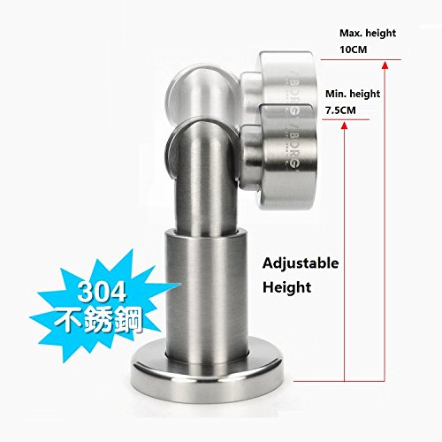 VIBORG Deluxe SUS304 Edelstahl Guss verstellbar Leistungsstark Boden oder Wandhalterung montiert Magnetverschluss Türkeil Türkeile Stopper Türstopper Satin Nickel gebürstet