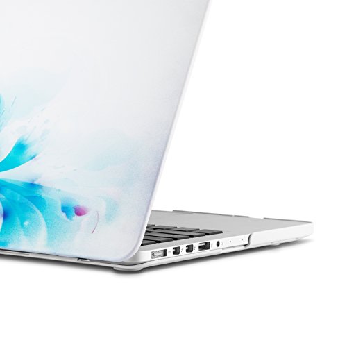 E-Tree MacBook Pro 13 Retina Hülle Schale, Ultra Slim Hartschale Tasche Cover Shell, Tastatur Abdeckung Schutzhülle für Apple MacBook Pro 13.3 Zoll mit Retina Display Modell:A1502 und A1425 – Blaues Blumen - 4