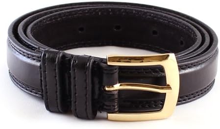 No1Fashion New Mens Leather Trouser Suit Belt Waist Size 32" - 48" M L XL XXL Gold Buckle (XX-Large 44" - 48", Black)