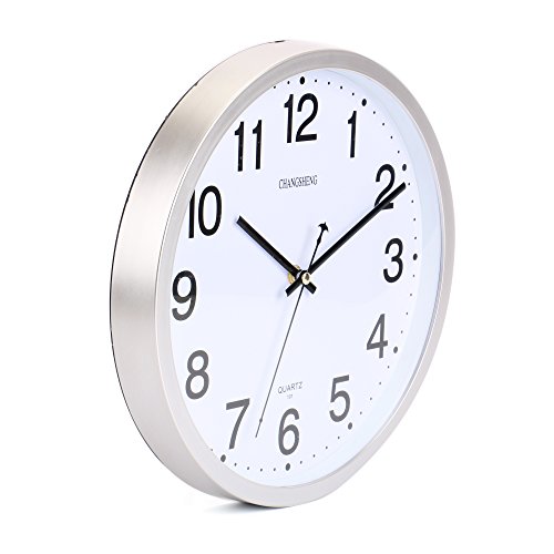 Tosnail Wanduhr ohne Tickgeräusche, 30*30*4cm (Silber) - 2