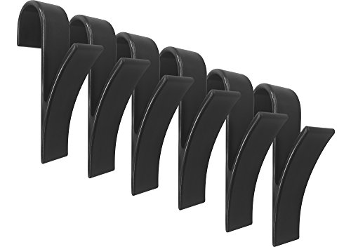 Ladeheid 6er 12er Pack Haken für Handtuchheizkörper (Schwarz-6Pack)