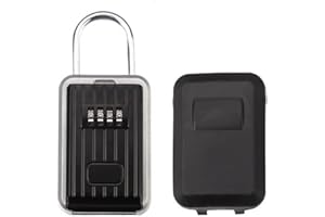 Spotact Boîte Verrouillage Clé Murale Cadenas Combinaison Étanche Rangement Sûre Clés Alliage D'aluminium Serrure Sécurisée Portable avec Couvercle Coulissant pour Garage Domicile Office School Studio