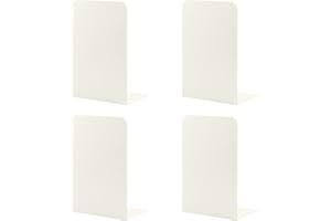 ‎MSDADA MSDADA Buchstützen aus Metall L, 102x203x135mm, 2 Paar CD Buchständer Kinder, Bücherregal für Schule Zuhause Büro Bibliothek Decorative(Milchig Weiß)