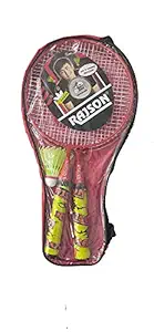 Rajson Krish Alloy Steel Badminton Racket for Kids - Colour May Vary , Set of 2 Piece