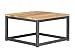 Produktbild massivum Couch-Tisch Manchu 60x35x60 cm aus Teak-Holz massiv  geölt und Metall-gestell schwarz lackiert