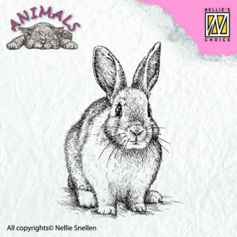 Nellie's Choice Clear Stamp Rabbits 1 Pc - Scrapbooking, Stamping and Card Making Supplies - Silicone Stamps for Crafting - Compatible with Acrylic Stamp Block and Stamping Platform