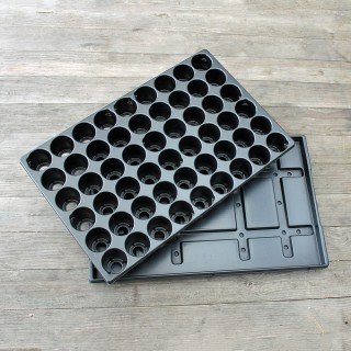 Stabile Anzuchtsplatte mit 54 Pflanzlöchern + Untersetzer QuickPot QP-54R