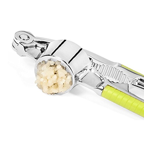 2 in 1 Edelstahl Knoblauchpresse Küchenzubehör Knoblauchschneider Garlic Press Knoblauch Breche Nussknacker Ingwer Presser - 6