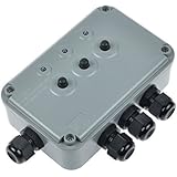 Nineleaf 1 Pack Waterproof Junction Box IP66 Rated Weatherproof Power Control Switch 15A Include Cable Gland -3 Gang, Suitable for Outdoor Use