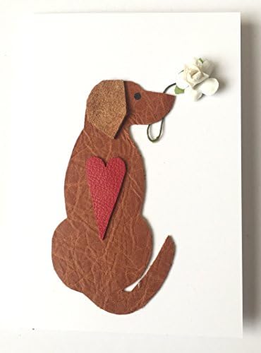 Birthday Card - Rhodesian Ridgeback or Hungarian Vizsla Leather A6 size Card 105mm x 147mm 4.13" x 5.83"