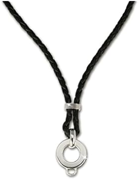 SilberDream Lederkette 70cm inclusive Verbinder 925 Sterling Silber Kette für Charms Armband Anhänger FC0031