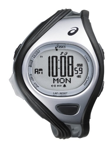 Preisvergleich Produktbild Asics Unisex-Armbanduhr DIGITAL SPORTWATCH CHALLENGE L schwarz / silber Digital Plastik CQAR0401