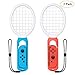 Price comparison product image Leegoal Tennis Racket for Joy Con, 2Pack Tennis Racket with Handle Straps for Nintendo Switch Controller Accessories for Mario Game Tennis Aces, White Blue Yellow