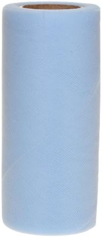 Falk Fabrics Tulle Spool for Decoration, 6-Inch by 25-Yard, Soft Blue