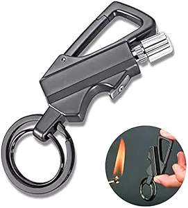 Mokshith Permanent Match Flint Fire Starter Survival Lighters with Keychain Bottle Opener, Reusable Waterproof Never Ending Match with Replacement Flints and Wicks, Forever Matches Strike Anywhere