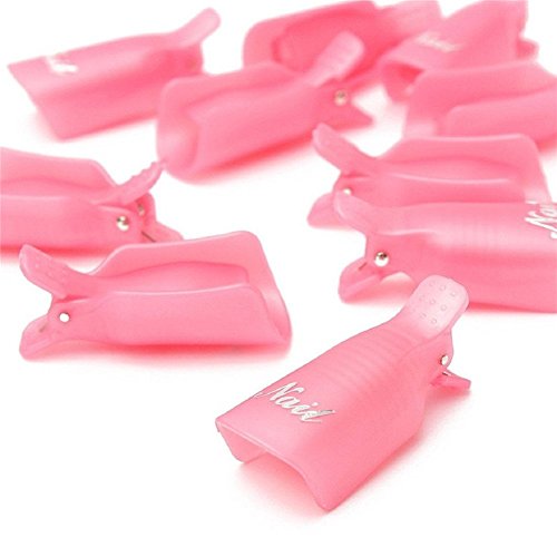 10 Stück Nagel Kunst tränken weg Cap Clip, UV Gel Polish Remover Wrap-Werkzeug,CIDBEST® Professionelle Kunststoff-Acrylnagel Auferstehung Sets Nail Clip Resurrection Finger setzt Nagel-Sets Maniküre Werkzeuge - 3