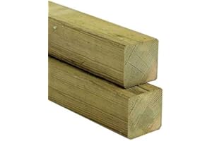 Gartenwelt Riegelsberger, palo in legno di pino impregnato, quadrato, 70 x 70 mm, altezza 120 cm, liscio su 4 lati, per edilizia e recinzioni in legno