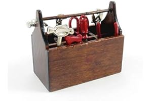 Melody Jane Dolls House Tool Box & Metal Tools Miniature Garden 1:12 Shed Work Accessory