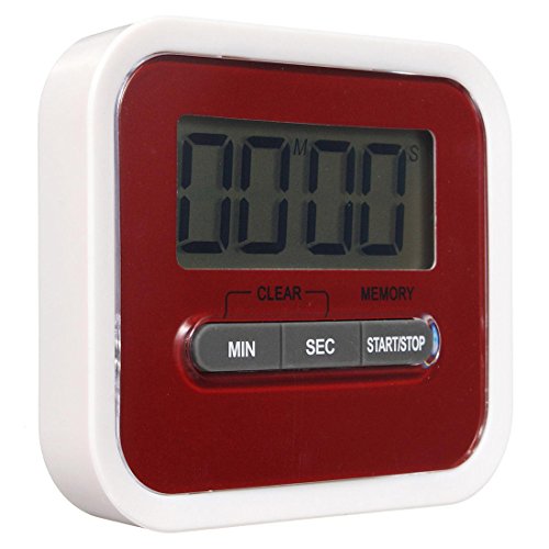 Kuechenwecker – TOOGOO(R)LCD Kurzzeitmesser Magnetisch Kuechenwecker Timer Stoppuhr Rote - 3