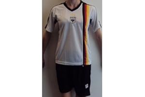 HATS HANDELSGESELLSCHAFT MBH Fussball Kinder Trikot Set Deutschland Weiss/SCHWARZ Gr. 96/104