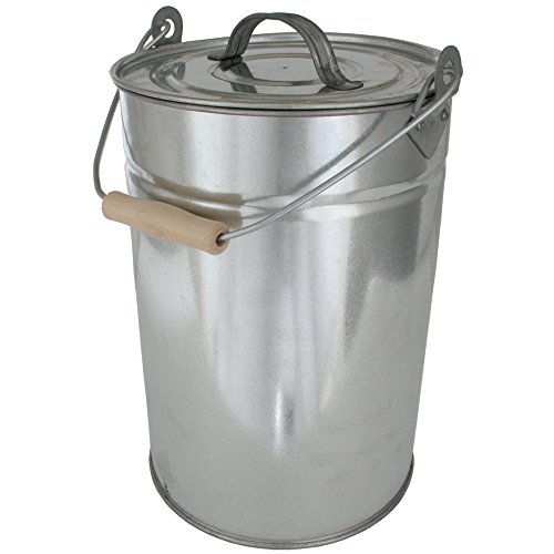 HARK Kohleneimer 14 Liter mit Deckel verzinkt Kohleeimer Kohle Eimer Asche Ascheeimer Kamin Ofen - 2