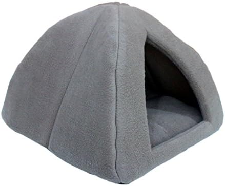 Mixse Pyramid Cat Bed, Pet Igloo with Foam &amp; Removable Mat Condo House for Kitten / Puppy, Brown