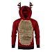 Produktbild AimdonR 3D Rentierhorn Kapuzenpullover, Christmas Velvet, Winter Unisex Sweatshirt, Rudolph Rentier CosplayWeihnachts Kostüme