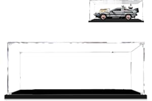 HYCH Teca Acrilico Vetrina per (Ritorno al Futuro) Building Block, Casella di visualizzazione Compatibile per Lego 10300 (Non Incluso Modello) (3mm Spessore)