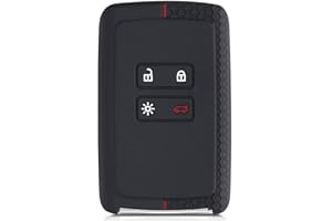 AUTOZOCO Funda Silicona Mando Llave del Coche 4 Botones Compatible con Renault Y Dacia - Funda TPU - Protege Llaves Compatible con Dacia y Renault - Negro y Rojo