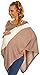 Happy Mama Women's Maternity Knit Poncho Colour Block Sweater Jumper Wrap. 309p (Cappuccino & Off White, ONE SIZE UK 8/10/12)