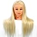 Neverland Beauty 22 Inch 30% Real Human Hair Hairdressing Cosmetology Training Head Blonde Mannequin Head Hairdresser Training Head with Clamp for College and Professional Use #613