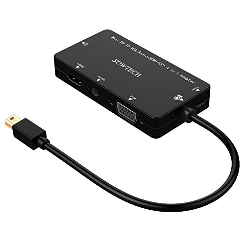 4 in 1 Mini DisplayPort Adapter, SOWTECH Vergoldet 4 in 1 Mini DP / Mini DisplayPort auf HDMI, DVI, VGA, Audio Male zu Female Kabel HDTV Adapter Konverter - 5