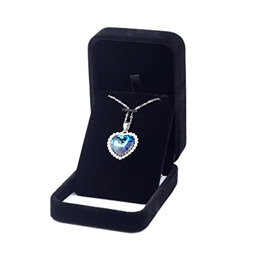 Premium Langhaarige-Velvet Schmuck Set Display Schmuckkästen / Halskette Schmuckkästen -Schwarz - 3