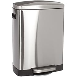 JJA 133609 Poubelle 50L, Métal, Gris, 46 x 39,6 x 63 cm