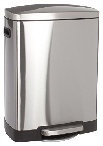 JJA 133609 Poubelle 50L, Métal, Gris, 46 x 39,6 x 63 cm