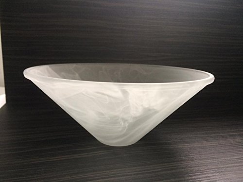 Ersatzglas /Lampenglas/Leuchtenglas/Ersatzglas/Lampe/Leuchten/E27 /Alabasterfarbig/Ersatzschirm/Lampenschirm Höhe 10 cm Fassung E27 Lochöffnung 41 mm Durchmesser unten 24 cm - 4