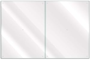 Wallario Herdabdeckplatte/Spritzschutz aus Glas, transparent - durchsichtig, 2-teilig, 80 x 52 cm, für Ceran- und Induktionskochfelder