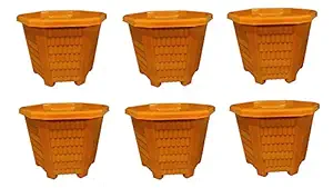 HRIDAANs Hexagon Shape Flower Pot for Home Garden Office Plant Pot Balcony Flowering Planter (Set of 6, Small)