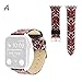Price comparison product image TianranRT Floral Print Leather Interchangeable Ribbon for Apple Watch 4/3/2/1 38/40mm, Multicolour