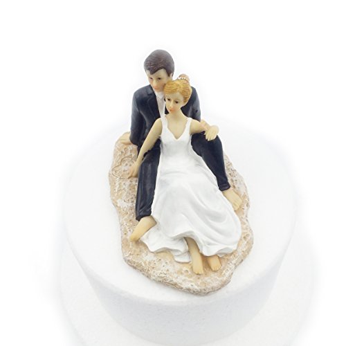 E-muse Faulenzen am Strand Braut und Bräutigam Hochzeits-Tortenfigur Cake Topper die Hochzeitstorte