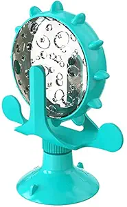 Pets Empire Interactive Cat Toy, Windmill Cat Toys, Cat Wheel Treat Dispensing Slow Feeder Toy, Interactive Teasing Cat Toy with Bell 360? Rotating & Suction Cup, Cat Food Dispenser Toy for Cats