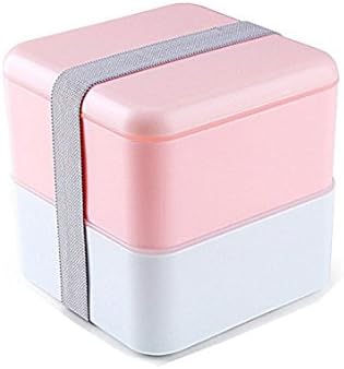 Lunch box for hot + cold food : freezer, dishwasher, and microwave, reheating time ≤ 5 mins, not for cooking. (Pink)