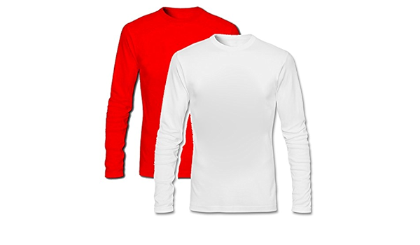 red crew neck shirt