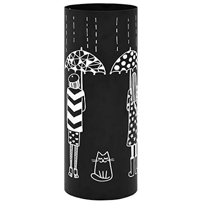 vidaXL Porte-Parapluie Femmes Acier Noir Support Parapluie Meuble d'Entrée