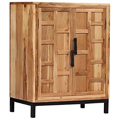 vidaXL Buffet Bois d'Acacia Solide Marron Bahut Vaisselier Meuble Commode