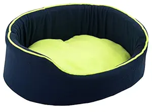 PETSHUB Elite Soft Fleece Reversible Dog and Cat Bed-XL (Fluorescent Green and Blue)