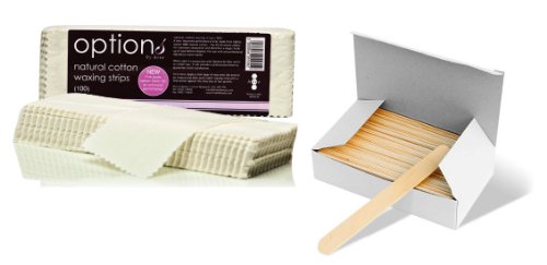 Fabric Wax Strips X 100 Hive + Box 100 Waxing Spatulas