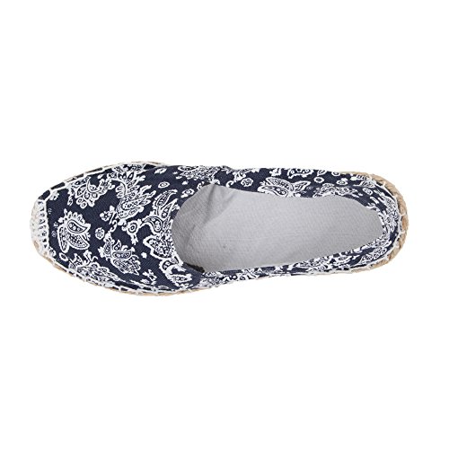 Japanwelt Paisley Muster Espadrilles Classic Canvas Damen und Herren Blau Weiß Größe 37 - 5