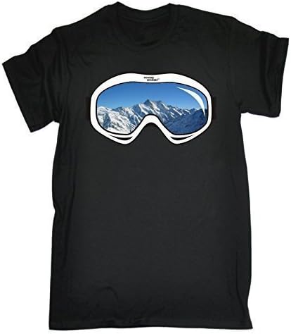 Fonfella Kids Boy's Girl's SKI GOGGLES DESIGN (L-Age-9-11 - BLACK) T SHIRT