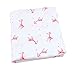 ByBoom® - Baby blanket, snuggle blanket, new born blanket, summer blanket, 70x100cm, made from 100% BIO COTTON, Color:White - Giraffe Red